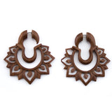Tribal Spike Wooden Hangers / Fake Gauges Earrings
