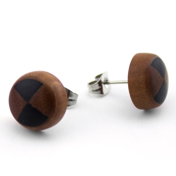Saba Wooden Checkered Organic Earrings