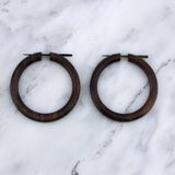 Sono Wooden Hoop Post Earrings