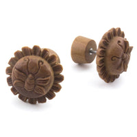 Honey Bee Wooden Fake Gauges Earrings