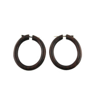 Sono Wooden Hoop Post Earrings