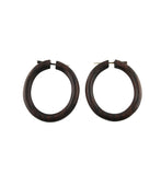 Sono Wooden Hoop Post Earrings