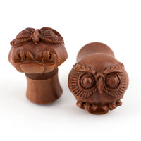 Alba Owl Wood Fake Gauges Plugs