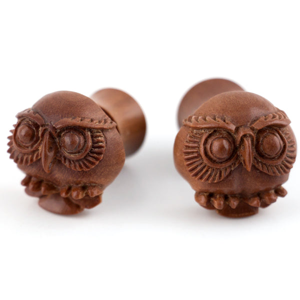 Alba Owl Wood Fake Gauges Plugs