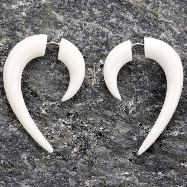 Bone Hooks Fake Gauges Earrings