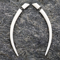 XL Talon Organic Fake Gauges Bone Earrings