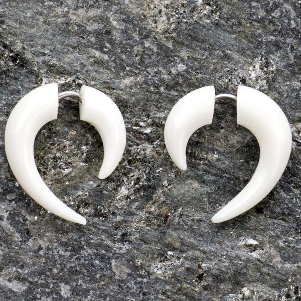 Small Hook Fake Gauges Bone Earrings