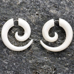 Classic Spiral Fake Gauges Bone Earrings