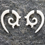 Kalila Curl Spirals Fake Gauges Bone Earrings