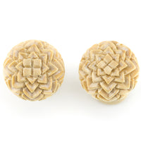 Carved Mandala Designed Wood Fake GAUGES PLUGS