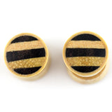 Crocodile Wooden Fake Gauges Plugs With Stripe Wood Inlay