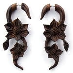 Daisy Vine Sono Wood Fake Gauges Earrings