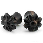 Jasmine Flower Wood Fake Gauges Plugs