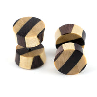Double Stripe Wooden Fake Gauges Plugs
