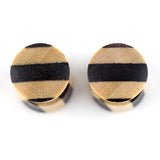 Double Stripe Wooden Fake Gauges Plugs