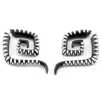 Zig Zag Square Spiral Fake Gauges Horn Earrings