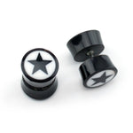 Black Horn Star Fake Plugs / Gauges