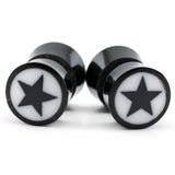 Black Horn Star Fake Plugs / Gauges