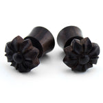 Poppy Flower Sono Wood Fake Fake Plugs / Gauges