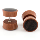 Saba Wood Fake Gauges Plugs With Sono Wood Inlay