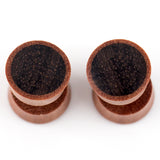 Saba Wood Fake Gauges Plugs With Sono Wood Inlay