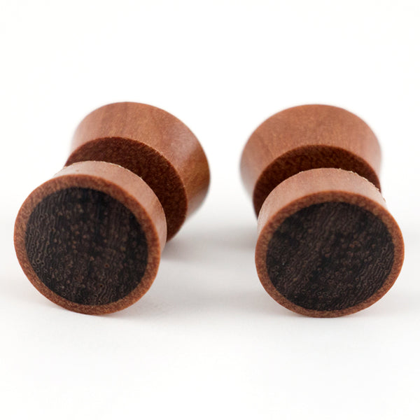 Saba Wood Fake Gauges Plugs With Sono Wood Inlay