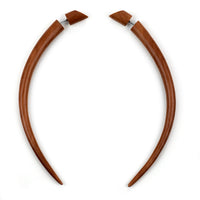 Saba Wooden XL Talon Organic Fake Gauges Earrings
