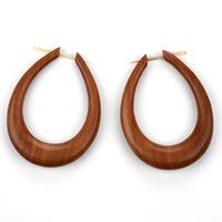 Large Oval Hoops Saba Wood Post Earrings