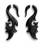 Savanna Curl Fake Gauges Horn Earrings