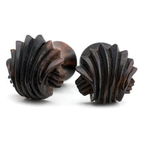 Carved Sea Shell Sono Wooden Fake Gauges Plugs