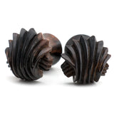 Carved Sea Shell Sono Wooden Fake Gauges Plugs