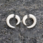 Small Bone Spiral Fake Gauges Earrings