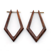 Pointed Hoops Sono Wooden Post Earrings
