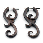 Sono Wooden Divine Spiral Post Earrings