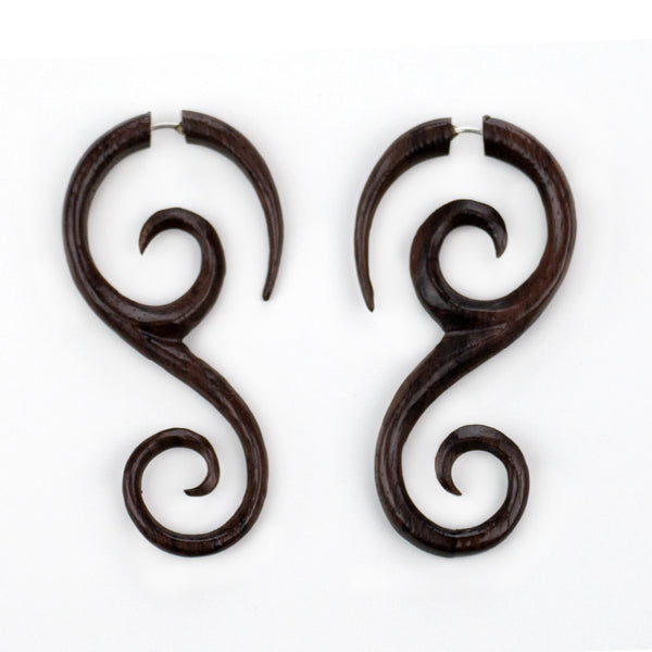 Vine Spirals Sono Wood Fake Gauges