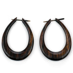 Large Oval Hoops Sono Wood Post Earrings