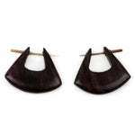 Sono Wooden Blade Hoop Post Earrings