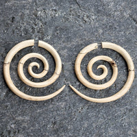 Tamarind Wood Large Spiral Fake Gauges
