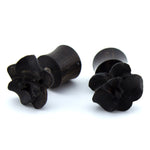 Peony Flower Areng Wood Fake Gauges Plugs