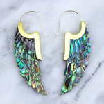 Abalone Shell Angel Wing Hanger Earrings