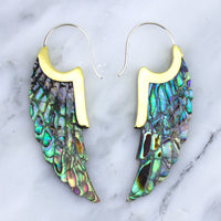 Abalone Shell Angel Wing Hanger Earrings