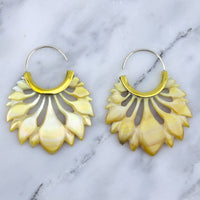 Mother Of Pearl Lotus Earrings