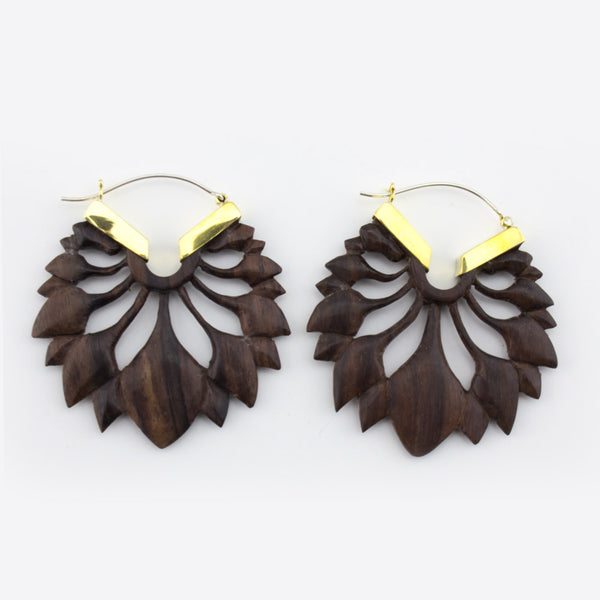 Wooden Lotus Hangers / Earrings