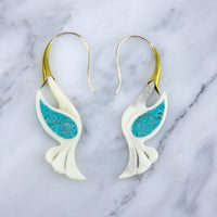 Turquoise Swan Bone Hangers / Earrings