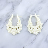 Tribal Swirl Bone Post Earrings