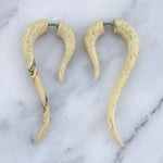 Tamarind Wood Skinny Tail Swirl Fake Plugs / Gauges