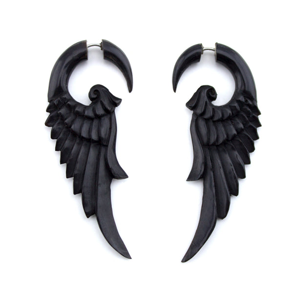 Horn Archangel Hanger / Fake Gauges Earrings
