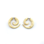 Small Tamarind Wood Spirals Fake Gauges Earrings