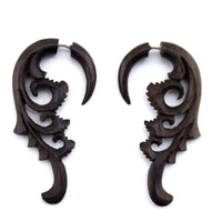 Wooden Fret Hangers / Fake Gauges Earrings