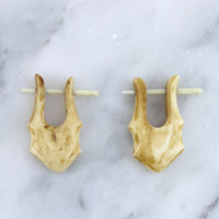 Bone Stained Clippers Post Earrings
